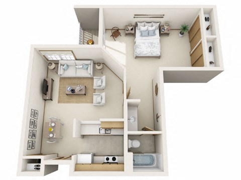 A1 Floor Plan at Rivers Edge Apartments, Waukesha, Wisconsin